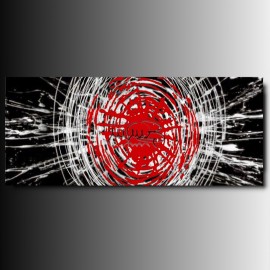 BIG BANG ONE (BIANCO) - 1 quadro astratto toni del bianco nero e rosso