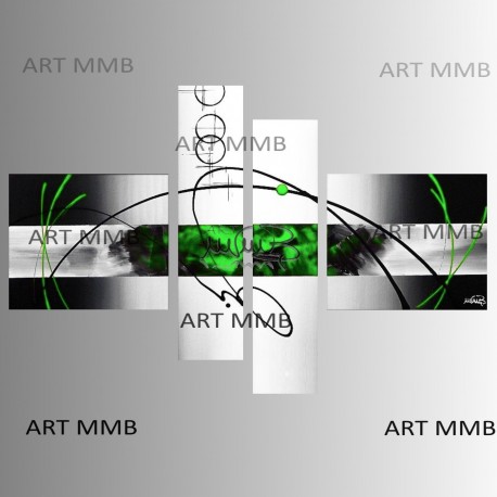 4 Quadri Moderni Astratti "DESTINO - VERDE"