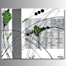 1 Quadri moderni astratti "HONEY SILVER - GREEN"