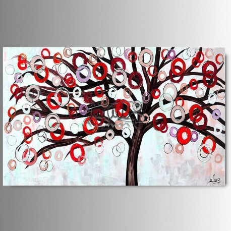 1 Quadri moderni astratti "ALBERO - 100 ROSSO"