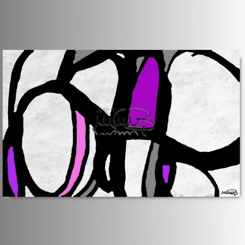 Tessuto Microfibra ABAKUHAUS 1m X 230cm – Stampa Astratta XOXO Retro Funky, Viola E Nero
