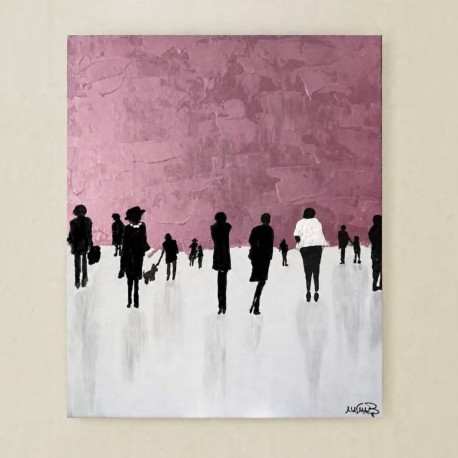1 Quadri moderni astratti " PROMENADE  ROSE"