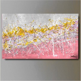 1 Quadri moderni astratti "NEBBIA COLORATA - ROSA"